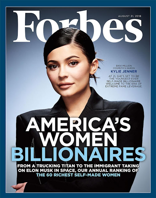 Kylie Jenner self-made Billionaire on Forbes cover. PYGOD.COM