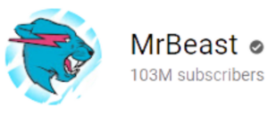MrBeast 103M subscribers YouTube. PYGOD.COM