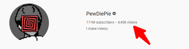 PewDiePie 111 million subscribers 4,458 videos on YouTube