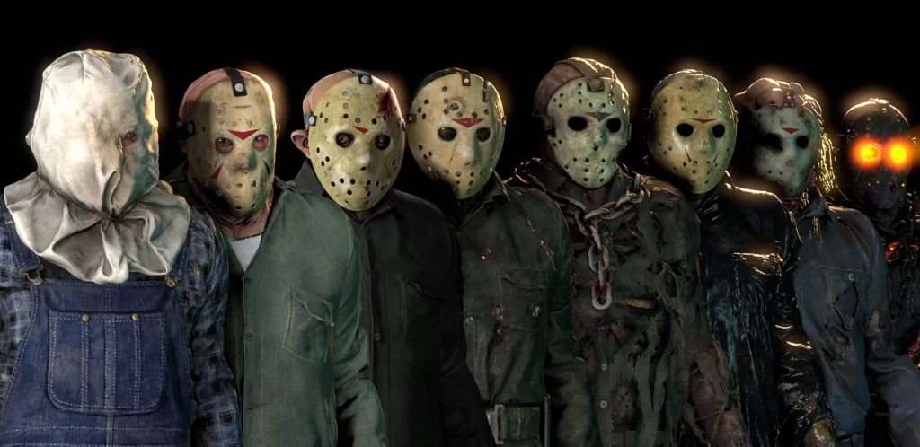 Friday the 13th movie series. The many faces of Jason Voorhees. PYGOD.COM